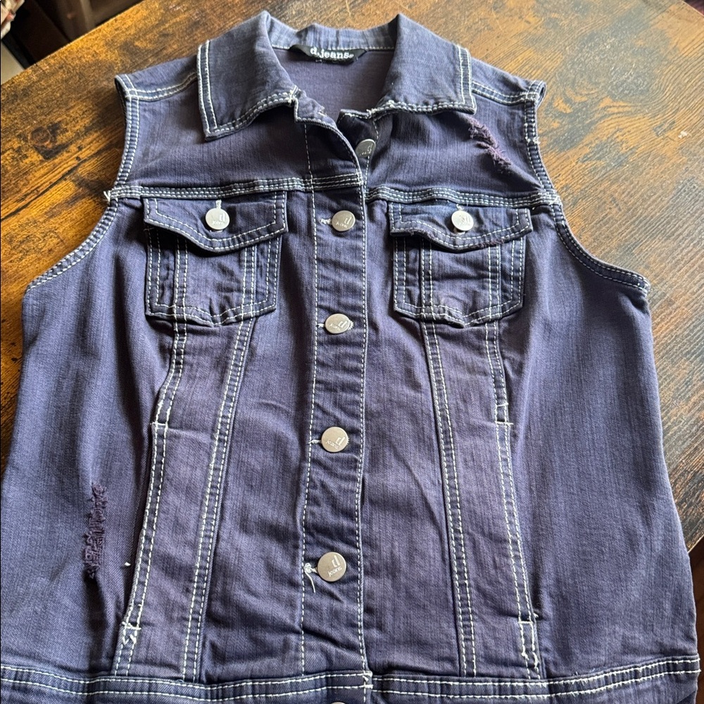 d. jeans Dark Blue Denim Vest